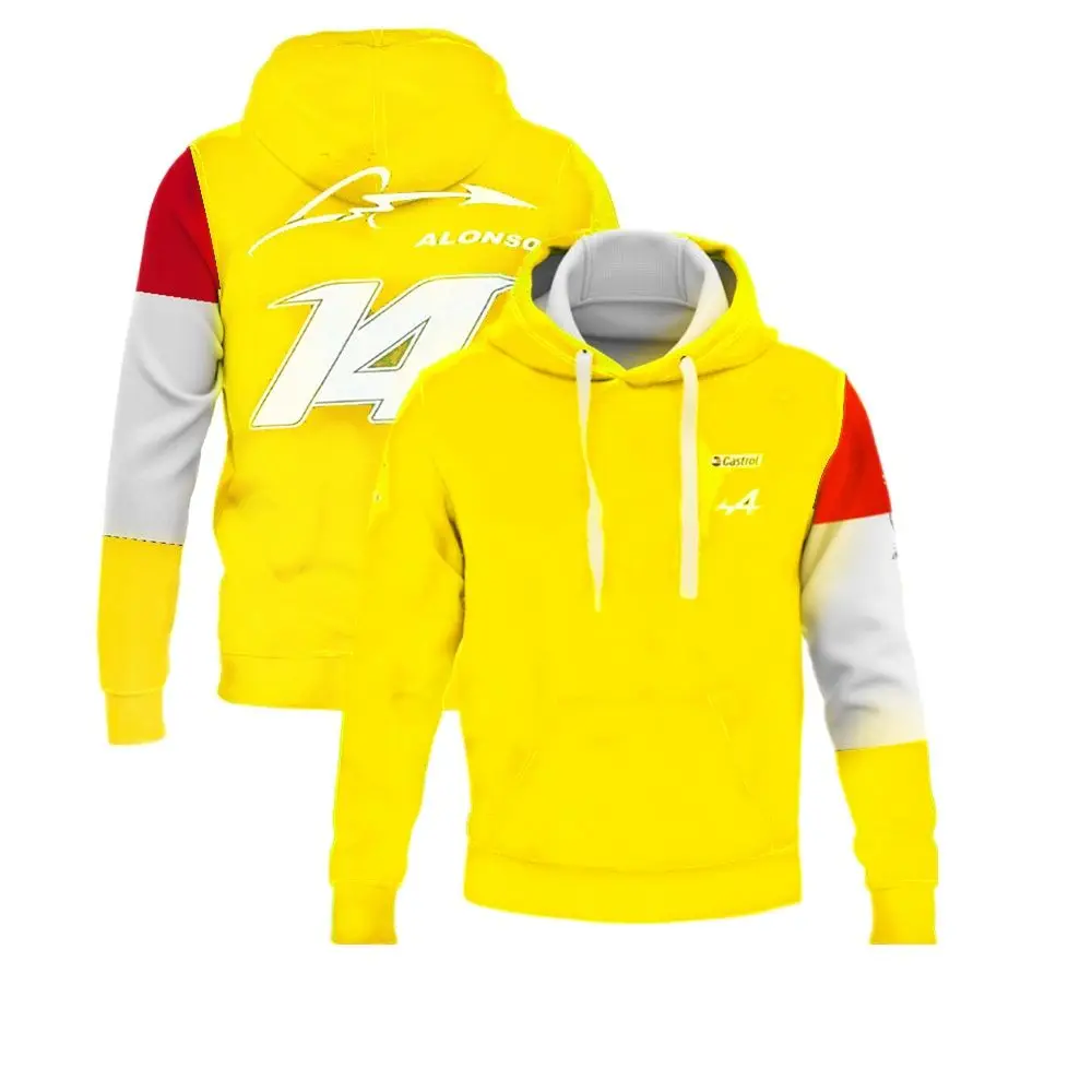 

2023 Blue and Black Breathable Jersey Teamline Men's Hoodie Clothing Season High Mountain F1 Team 14 Racing Fan Hoodie