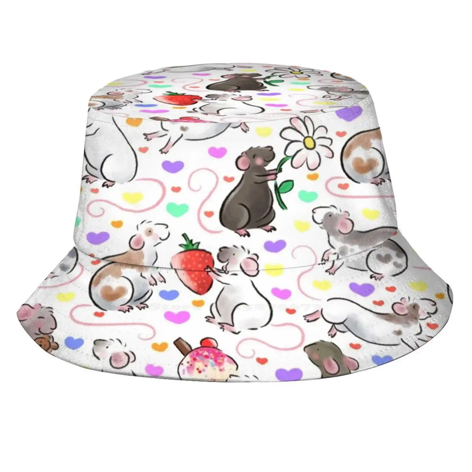 

I Love Rats Foldable Panama Bucket Hat Cap Cute Rats Pet Rats Rat Mom Rat Mummy I Love Rats Rat Enthusiast Pets Animal Art Rat