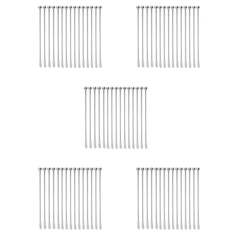 

75 Pcs Reusable Swizzle Sticks Coffee Stirrers Beverage Stir Sticks Stainless Steel With Small Rectangular Paddles
