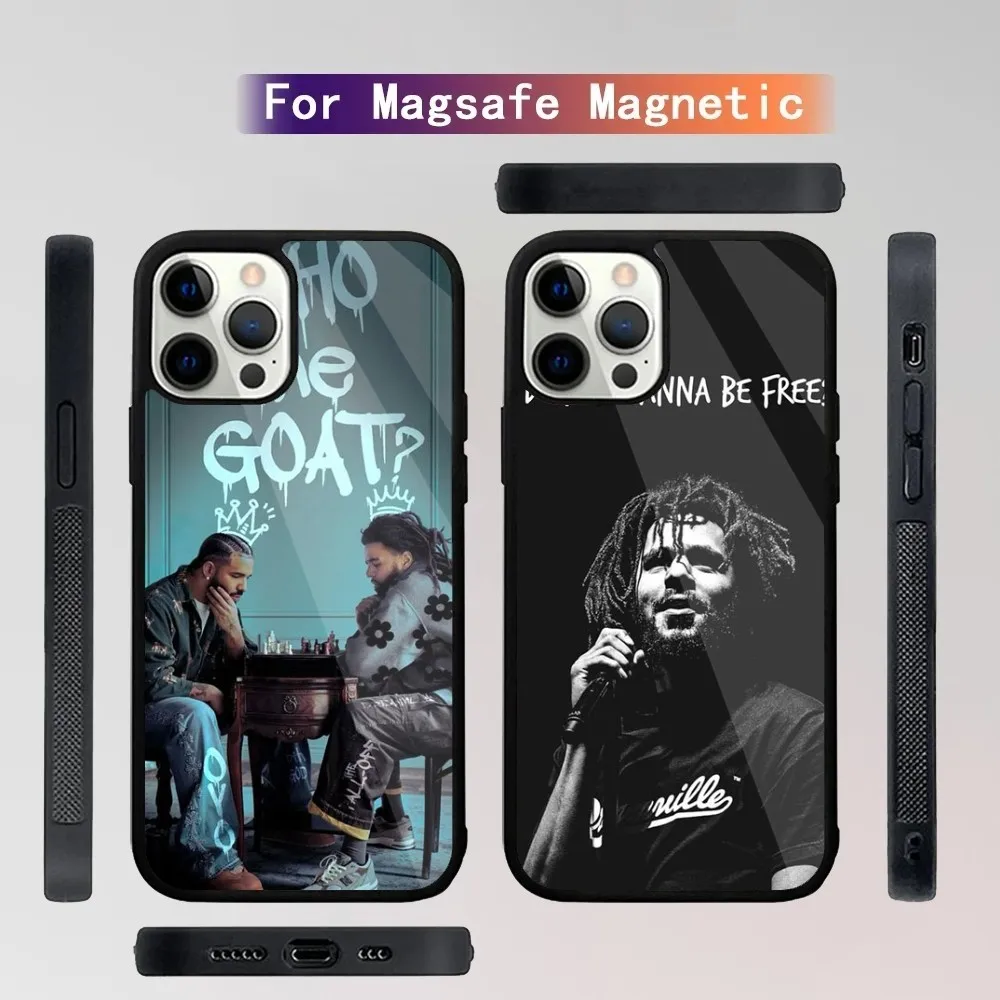 Чехол для телефона Rapper J Cole iPhone 15 14 13 12 11 Plus Pro Max Mini Magsafe с магнитной беспроводной