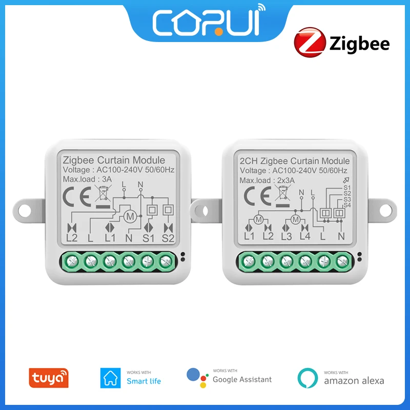 

Умный модуль занавесок CORUI Tuya Zigbee, переключатель для штор с роликовым двигателем, совместим с Alexa Google Home