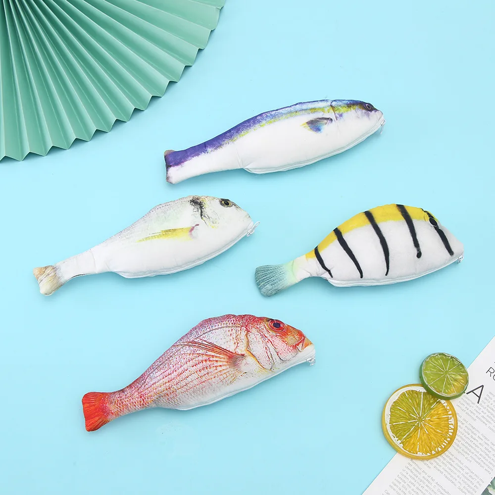 

Fish Shape Pencil Case Cute Korea Style Cloth Pencils Bags School Supplies Stationery Hot Pen Box Gift