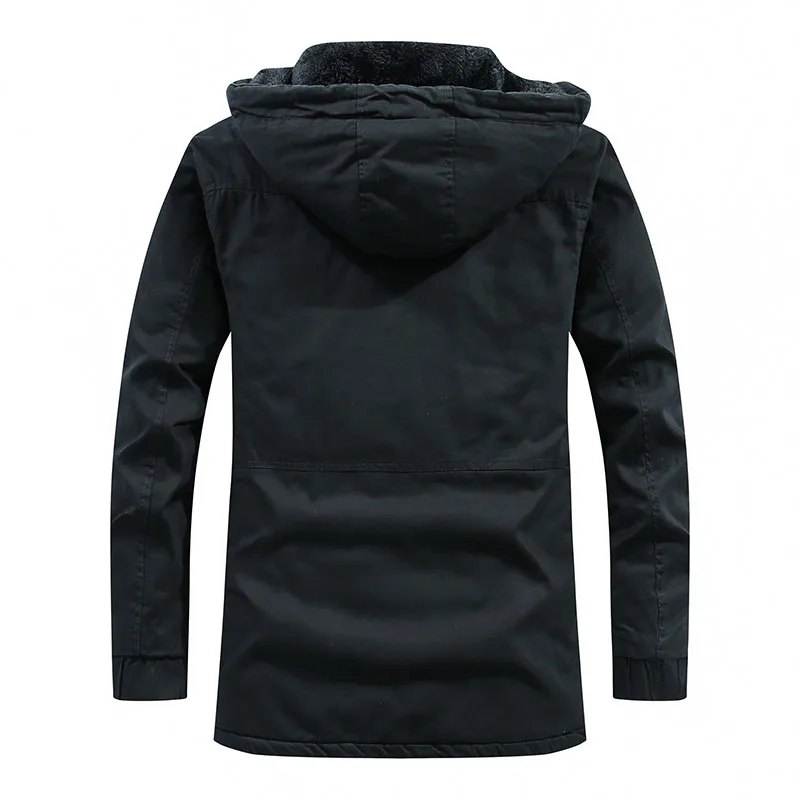 2022 New Mens Winter Casual Jassen Fleece Warme Bontkraag Parka Jas Heren Effen Kleur Windjack Afneembare Hoed Bomber Jas Mannen