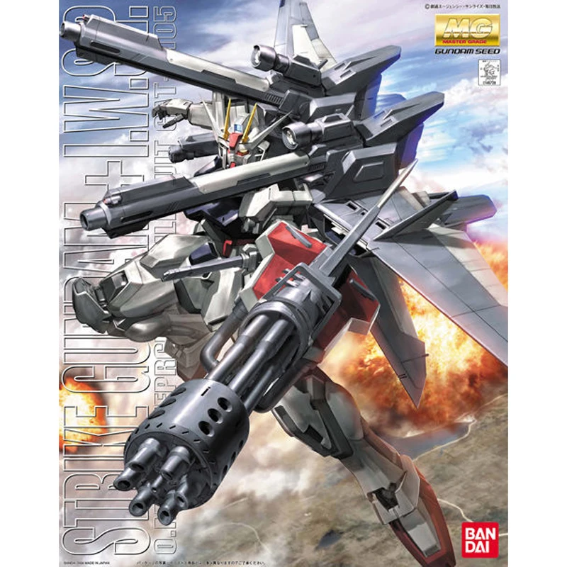 Фигурка аниме оригинальная Bandai Gundam MG 1/100 GAT-X105 Strike Gundam IWSP Сборная модель аниме экшн-фигурки коллекционные игрушки