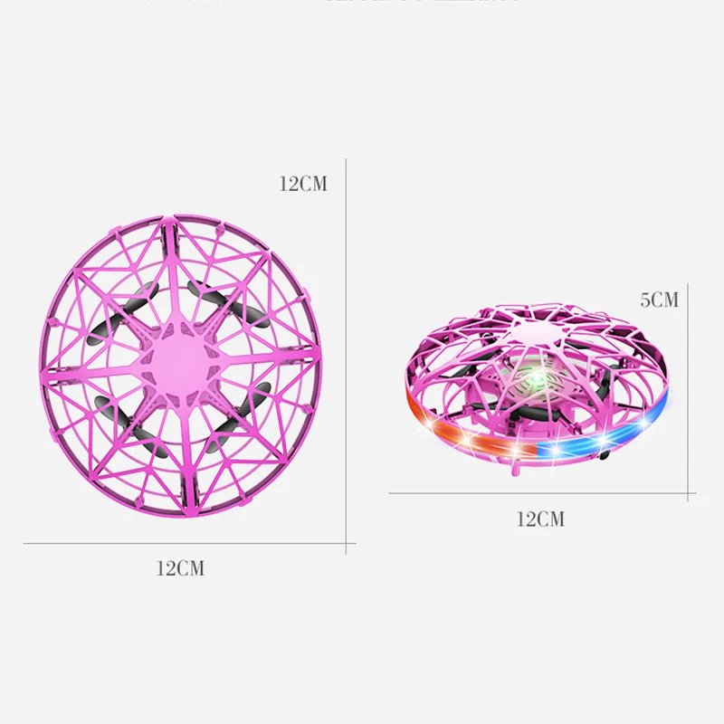 12cm Mini Colorful UFO Drone With LED Light Gesture Sensing Pocket Portable Quadcopter Model Electric drohne Toys for children - купить по