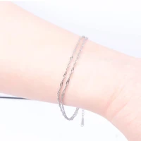 xhn 1pcs 165cm stainless steel o water wave lip chain link bracelet for women girl diy jewelry making wholesale drop shipping