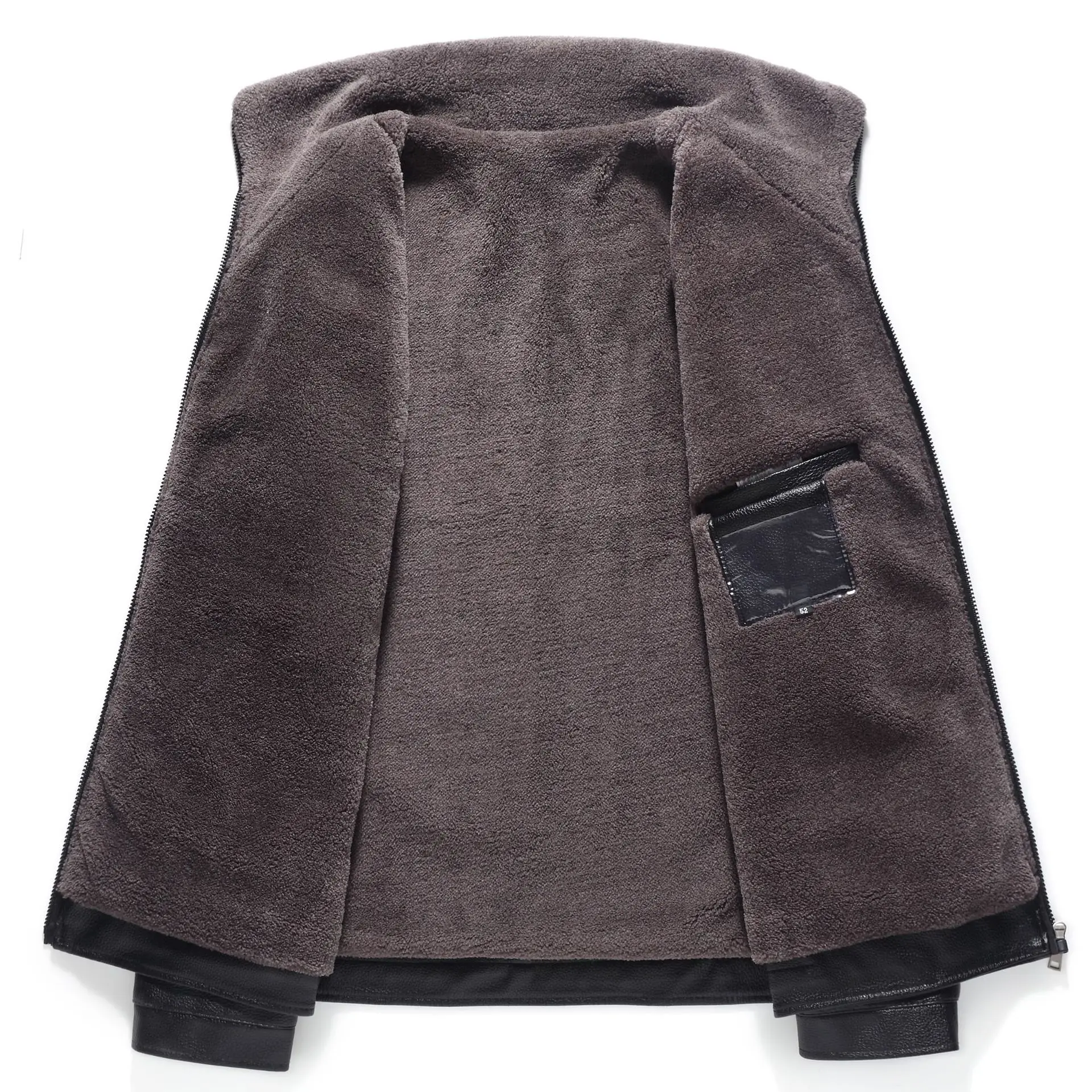 Мужская кожаная куртка с меховой подкладкой зимняя теплая верхняя одежда винтажного стиля воротник куртки и пальто MY258.