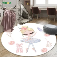 ballet dancer girl bedroom kawaii carpet circle rug mat floor cartoon game children flannel non slip living room home decoration