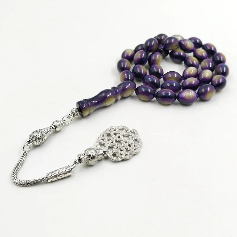 Фото Tasbih фиолетовая смола 33, молитвенные бусины, турецкий тарабзон, аксессуары, Ид, Рамадан, подарок, исламский арабский модный браслет №4