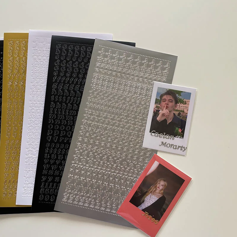 

Бронзирующие золотые и серебряные декоративные наклейки с буквами и цифрами для самостоятельного оформления Idol, альбомов для открыток, скр...