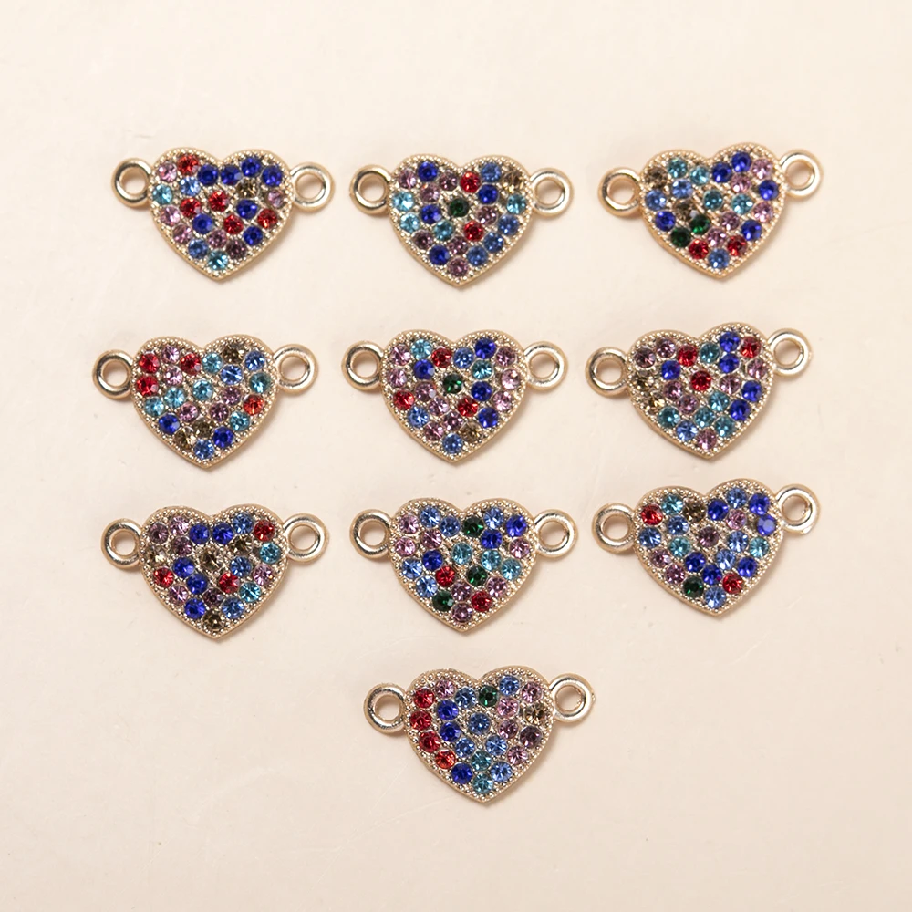 

HEYUYAO 10 шт./лот Красочные горный хрусталь Любовь Сердце Подвески ладонь подвеска соединитель для изготовления ювелирных изделий Аксессуары