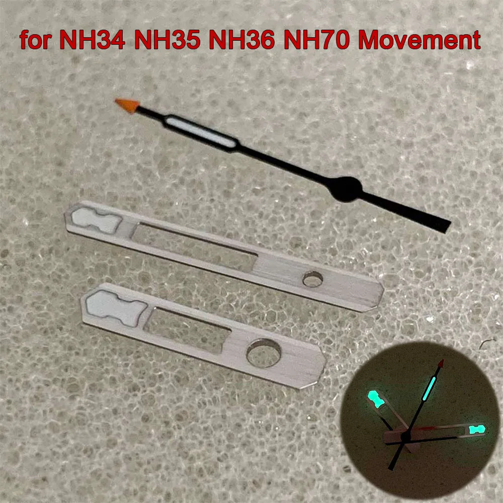 

For NH36 NH35 Hands 3Pins Needles Green Luminous Watch Hands Pointers for NH34/NH70/4R/7S Movement
