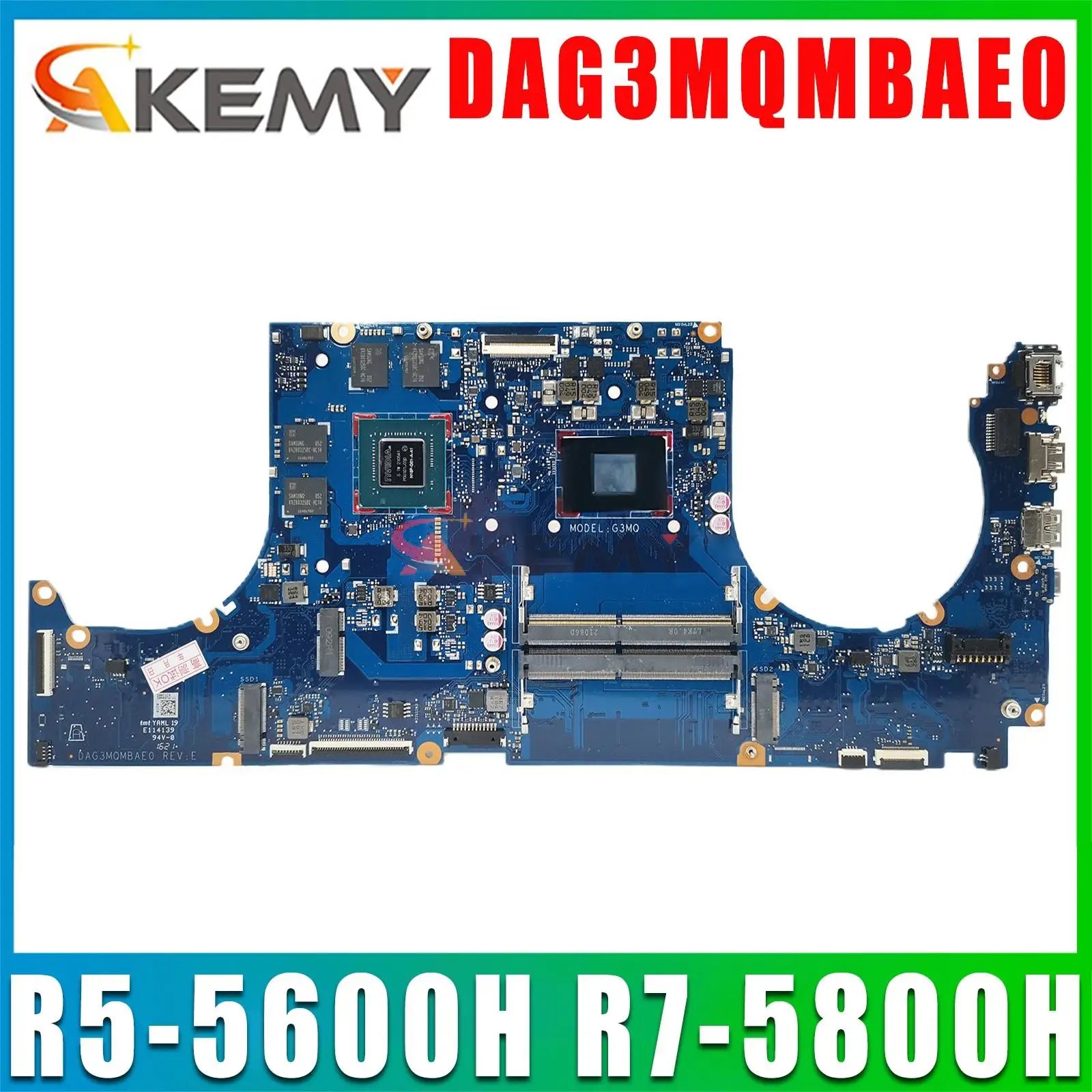 

DAG3MQMBAE0 For HP Victus 16-E Laptop Motherboard With AMD R5-5600H R7-5800H CPU GTX1650/RTX3050TI GPU M54832-601 M54836-601