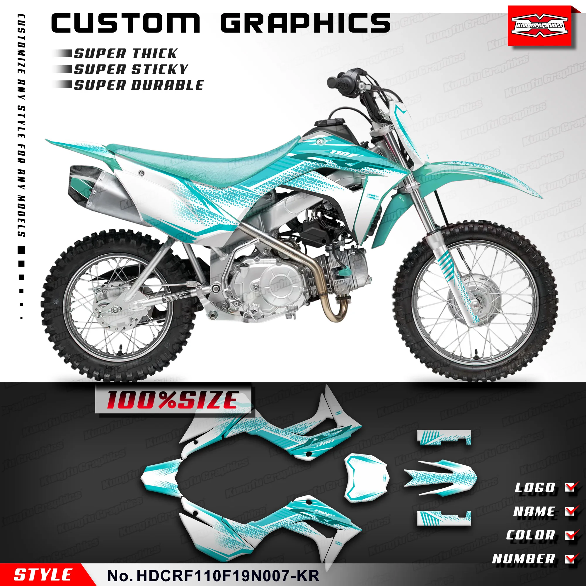 KUNGFU графика фотообои для мотоциклов Honda CRF110F 2019 2020 2021 2022