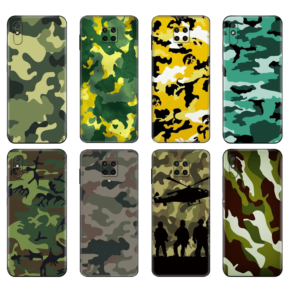 

Black tpu Case For Xiaomi Redmi 7A 8 8A 9 9A 9C Case Redmi Note 8T 8 Pro T Note 9 9S 9 Pro Case Army Camouflage