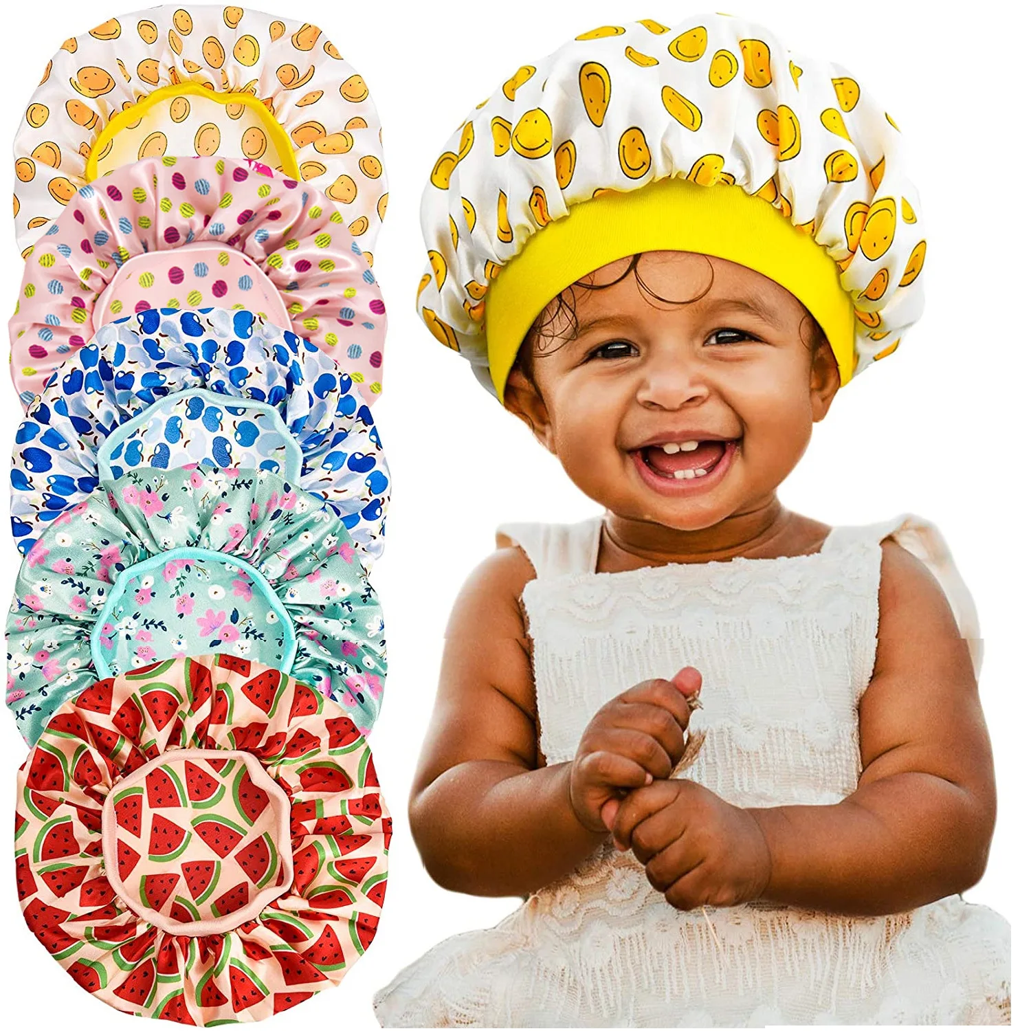 

muslim Cute Pattern Bonnet Night Sleep Hair Cap Children Kids Hair Care Caps for Boys and Girls Hat Children