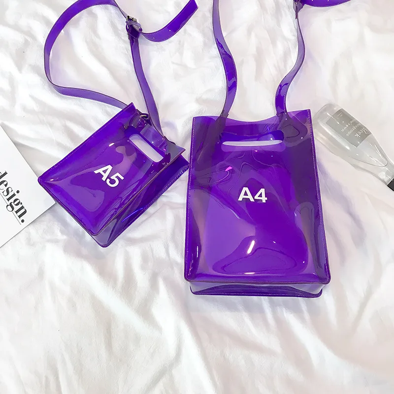 

CUCU A4/A5 Transparent portable wash bag women's fashion PVC waterproof built-in drawstring bag girls shoulder crossbody bag