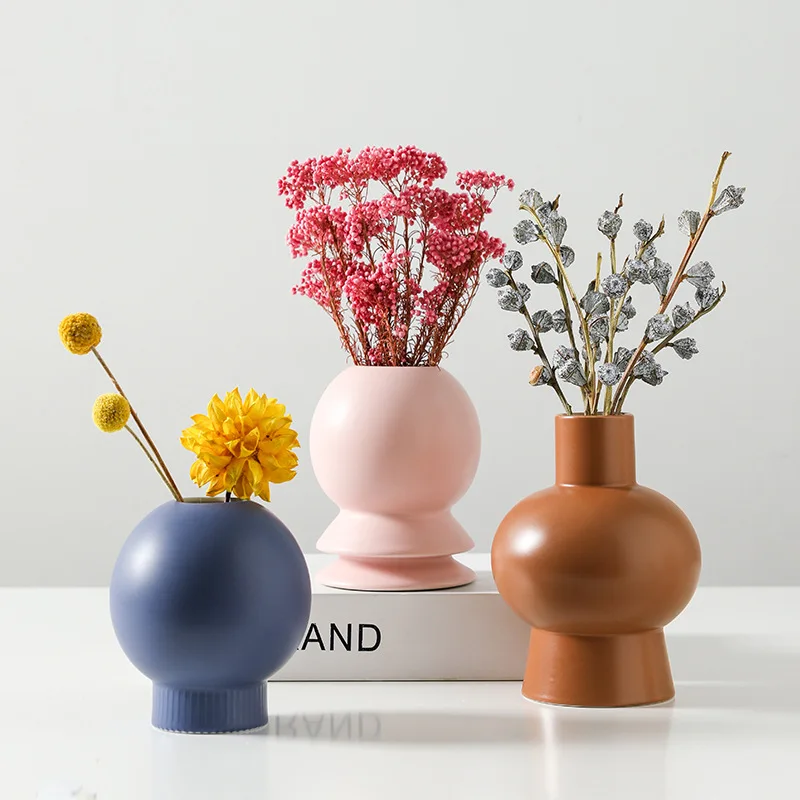 

Flower Arrangement Vase Decoration INS Style Ornaments Ceramic Vases Room Decor Living Room Home Creativity Nordic Morandi