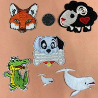 50pcslot luxury anime embroidery patch fox sheep puppy dog bone dinosaur whale clothing decoration accessory craft diy applique