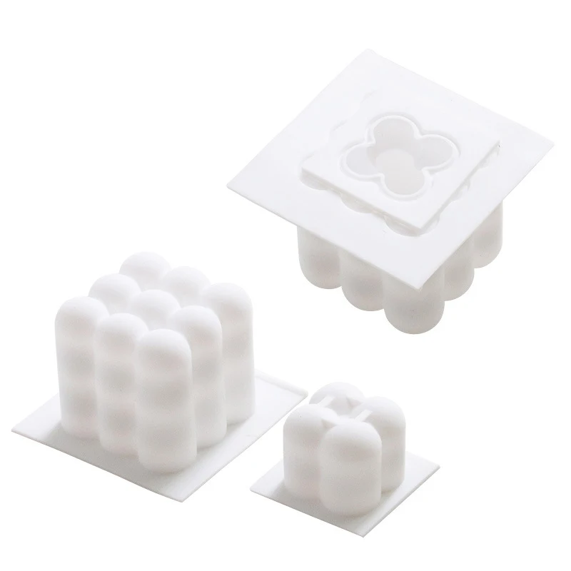 

Non-stick Bubble Cube Candles Silicone Mold 3D Candle Hand-made Baking Cake Mold