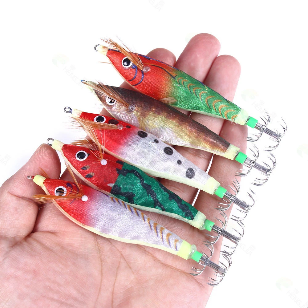 

1PCS 10CM-10G Luminous Wood Shrimp Squid Jig Fishing Wood Shrimp Lure Squid Cuttlefish Jigs Lures Spinnerbait Fishing Baits