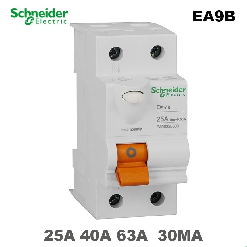 Schneider EASY9B 230VAC 2P25A 40A 63A 30MA Автоматический выключатель утечки Protectio Switch Устройство