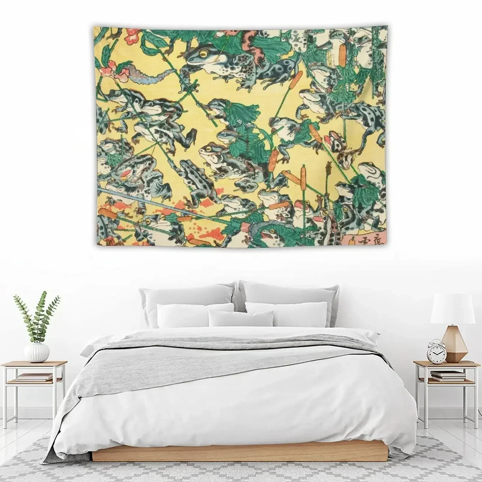 Модная битва лягушек от Kawanabe Kyosai 1864 гобелен украшение для гостиной декор комнаты
