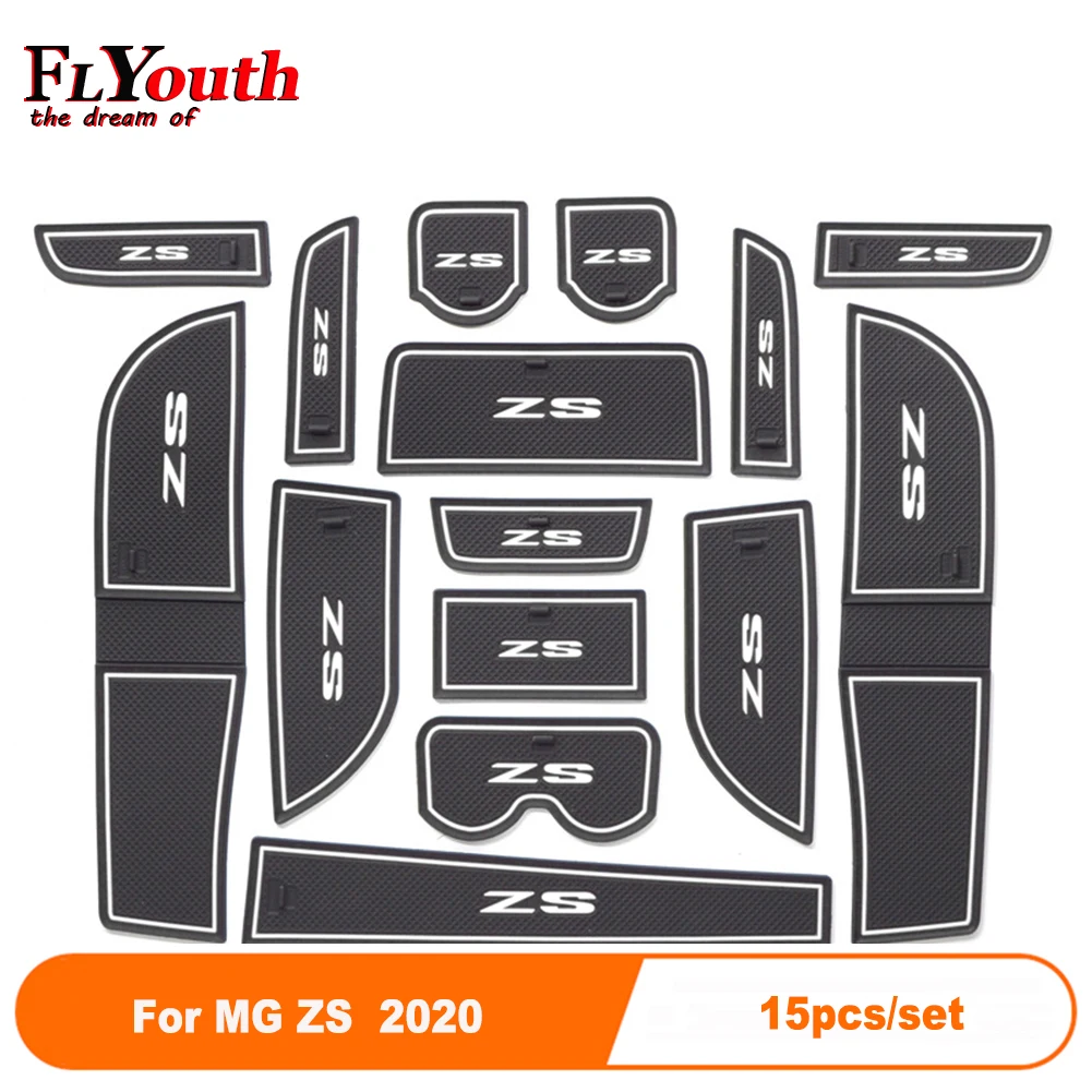 

15pcs/set Car Door Groove Mat For MG ZS 2020 Auto Anti-Slip Cup Mat Non Slip Door Gate Pad Car Accessories