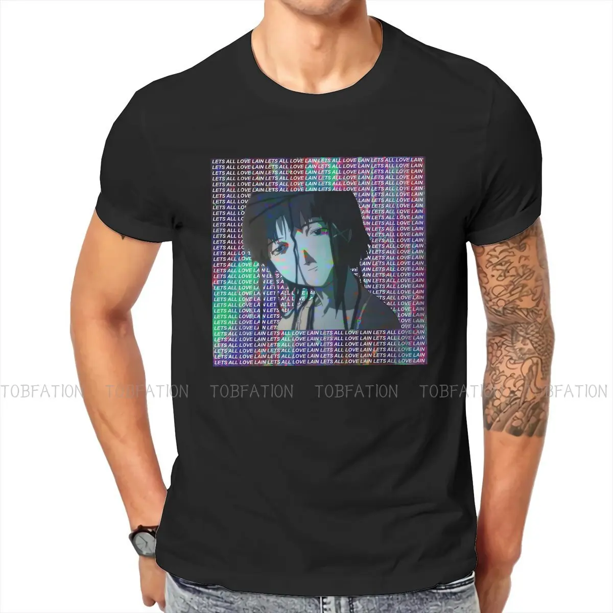 

LETS ALL LOVE SAD JAPANESE ANIME AESTHETIC GLITCH VAPORWAVE TShirt Serial Experiments Lain Anime Gift Clothes T Shirt Stuff