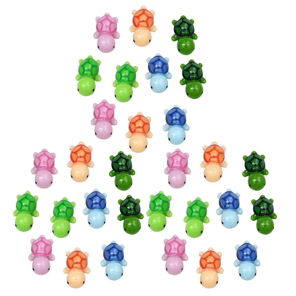 

30 Pcs Accessories Cake Toy Bonsai Turtle Resin Crafts Sea turtle Ornament Mini Figurine Model