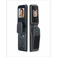tuya wifi remote unlock 3d face recognition smart door lock with camera fingerprint palm print swip card password key