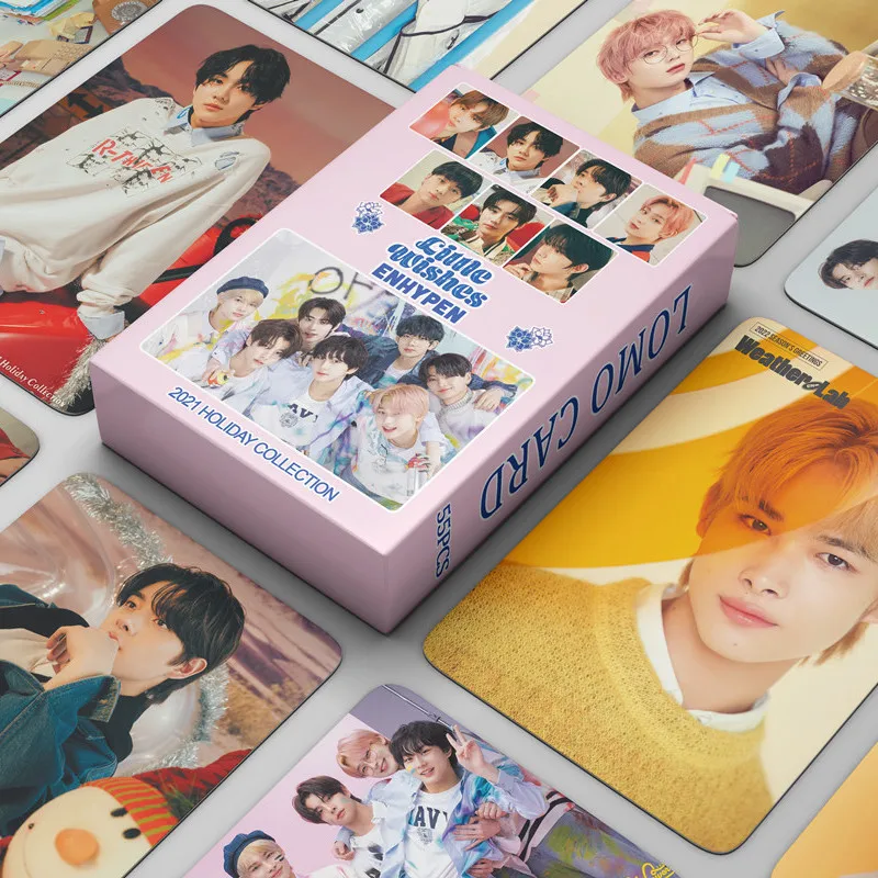 

55 шт./компл. Kpop ENHYPEN фотокарточка, новый альбом с маленькими пожеланиями, открытка, новый альбом, ломо-карточка, фотопечать, открытки, постер, ...