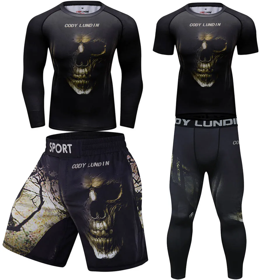 

Men MMA T shirt+Pants Set Boxing Muay Thai MMA Shorts Rashguard kickboxing Jerseys Boxeo Sport suits Jiu Jitsu Bjj Gi T-shirt