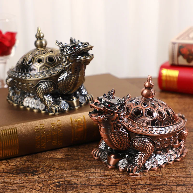 

Metal Classical Atmosphere Tortoise Incense Burner Indoor Office Household Incense Burner Alloy Crafts
