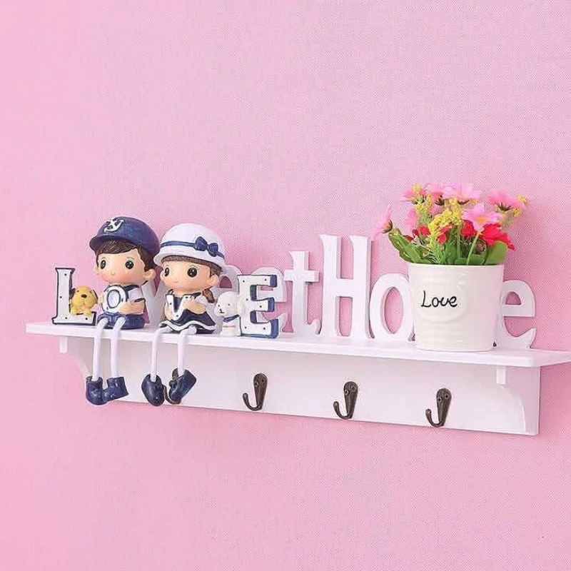 

Sweethome Wall Storage Shelf Nordic Wall Mounted Shelf Key Hooks Walls Decor Hanging Organizer Rack Living Room Bedroom Shelf