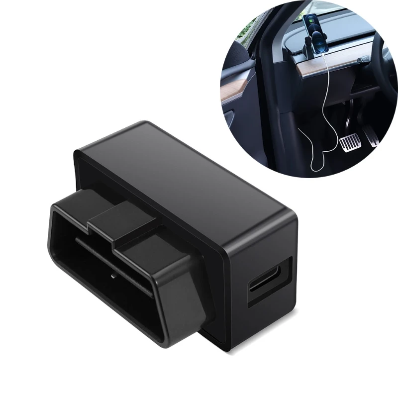 

Fast Dual USB OBD Car Charger LED Voltage Socket for Model3/Y Automatic Adapter K0AF
