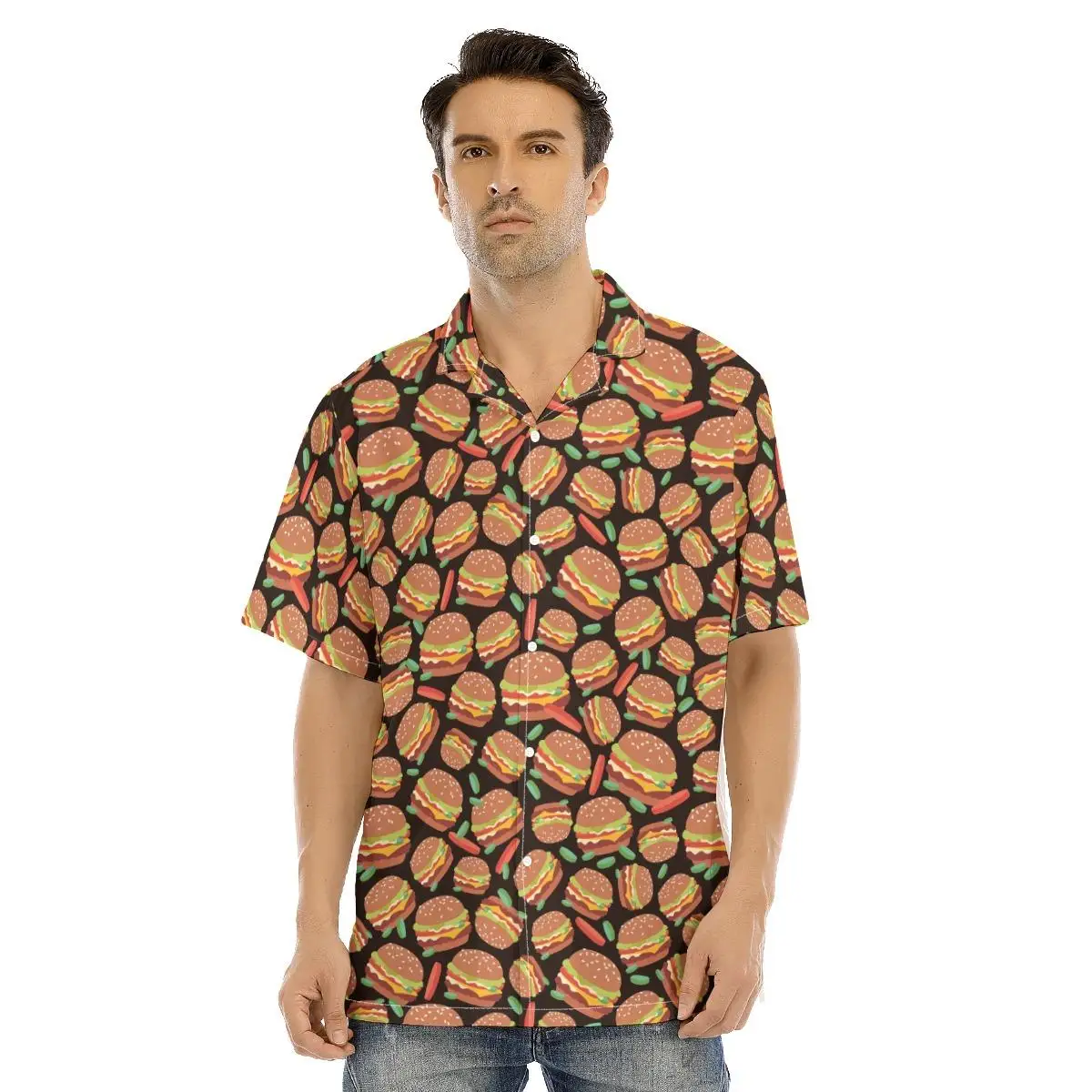 New Anime Print Gengar Shirt for Men and Women Hawaiian Casual Style Kawaii Short Sleeve Button Up Summer Shirts