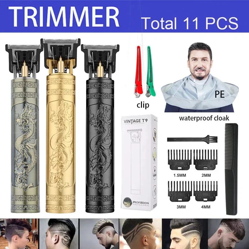 

Триммер для волос в стиле ретро, профессиональная бритва, машинка для стрижки, Беспроводная Машинка для стрижки волос, мужское бритье для бороды N4