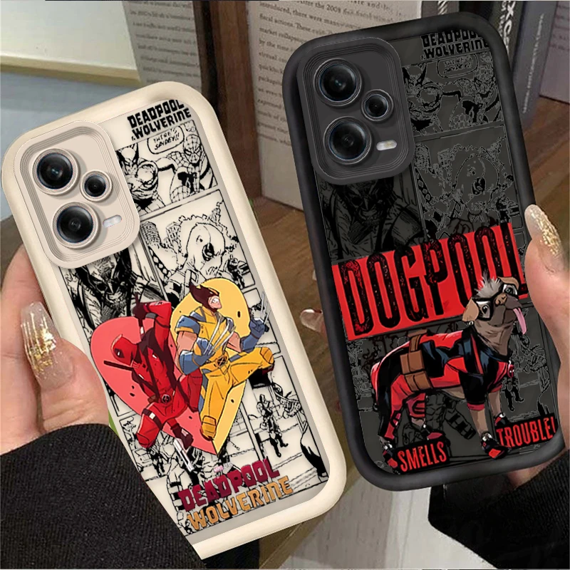 Мягкий чехол из ТПУ с изображением Росомаха и Дэдпула Marvel для Xiaomi Redmi Note 13 12 11 Pro Plus