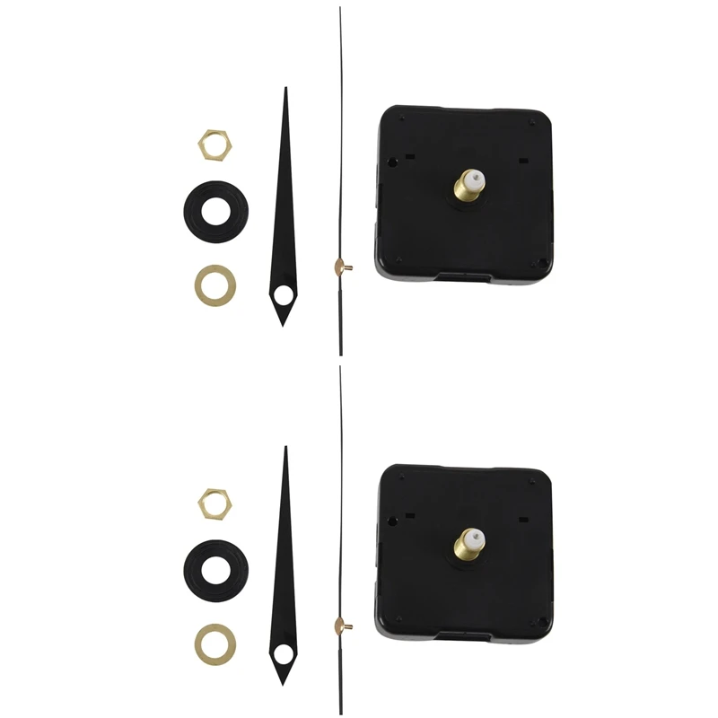 

2X DIY High Torque Clock Mechanism, 3/ 10 Inch Maximum Dial Thickness, 4/ 5 Inch Total Shaft Length (Black)