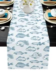 Настольная Декоративная скатерть с изображением рыбок и синей воды, скатерть для кофейного столика с иллюстрациями, скатерть для свадебной вечеринки, столовая скатерть для ресторана