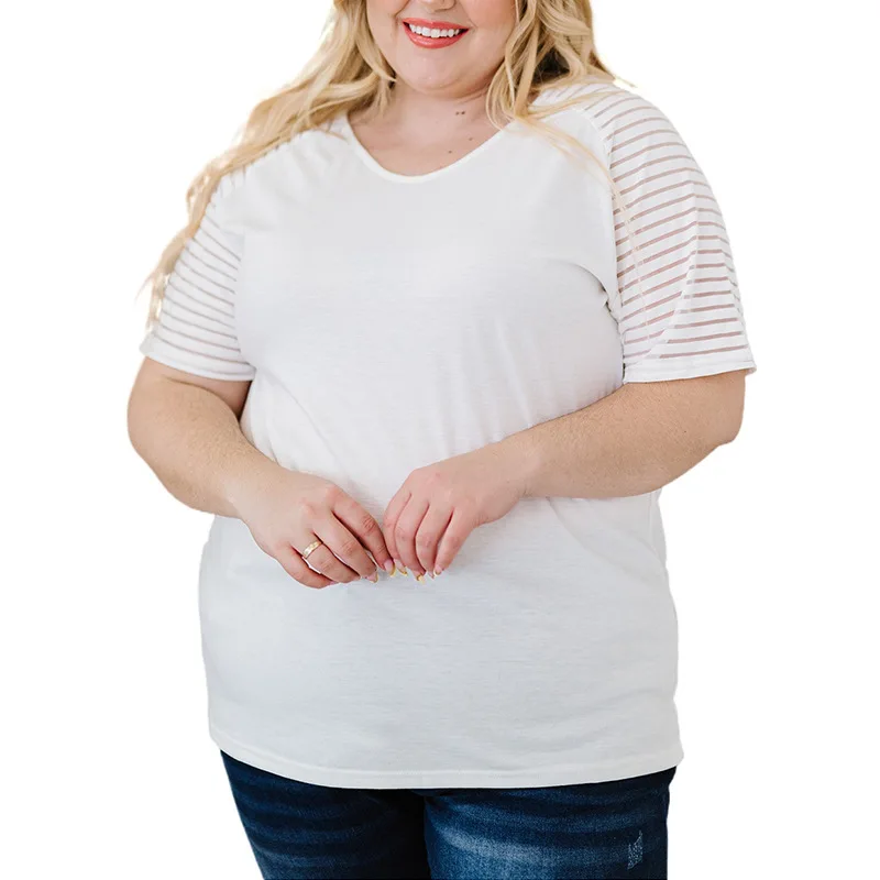 

Short Sleeve Top Ladies V-Neck Pullover Solid Color Maternity Casual T-Shirt White