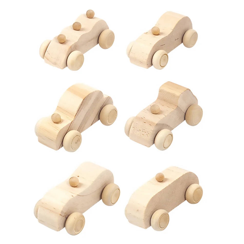 

6Pcs Unfinished Wood Painting Toy Childrens Toys Kids and Craft Supplies