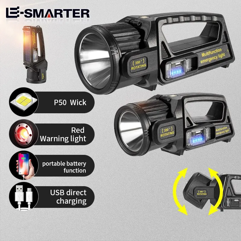 Портативный мощный солнечный светодиодный фонарик ESMARTER P50