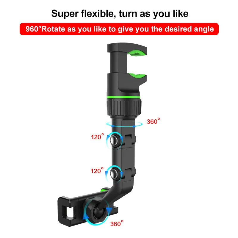 

4.0-6.1 Inch Rotatable Mobile Phone Holder Mirror Clip 360 Degree Multifunctional Hanging Clip Bracket Video Photo Shooting