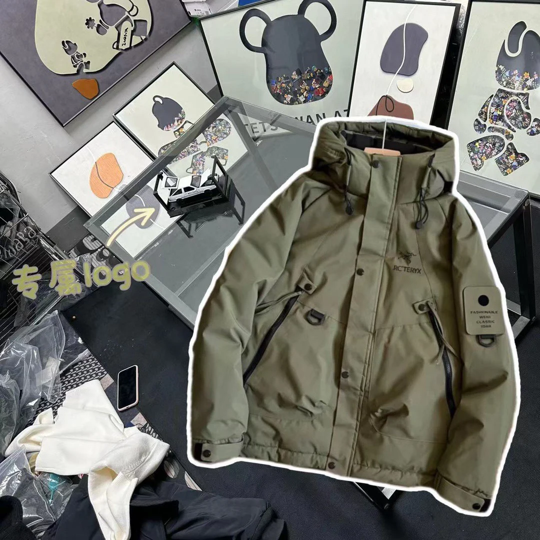 Пуховик ARCTERYX ветрозащитный согреться против морщин Тонкая посадка Зимняя