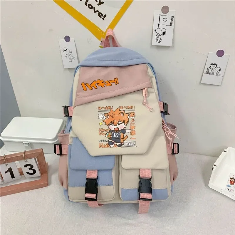 волейбол аниме Ookami to Koushinryou рюкзак 32 × 46 14 см черный синий зеленый красный Haikyuu