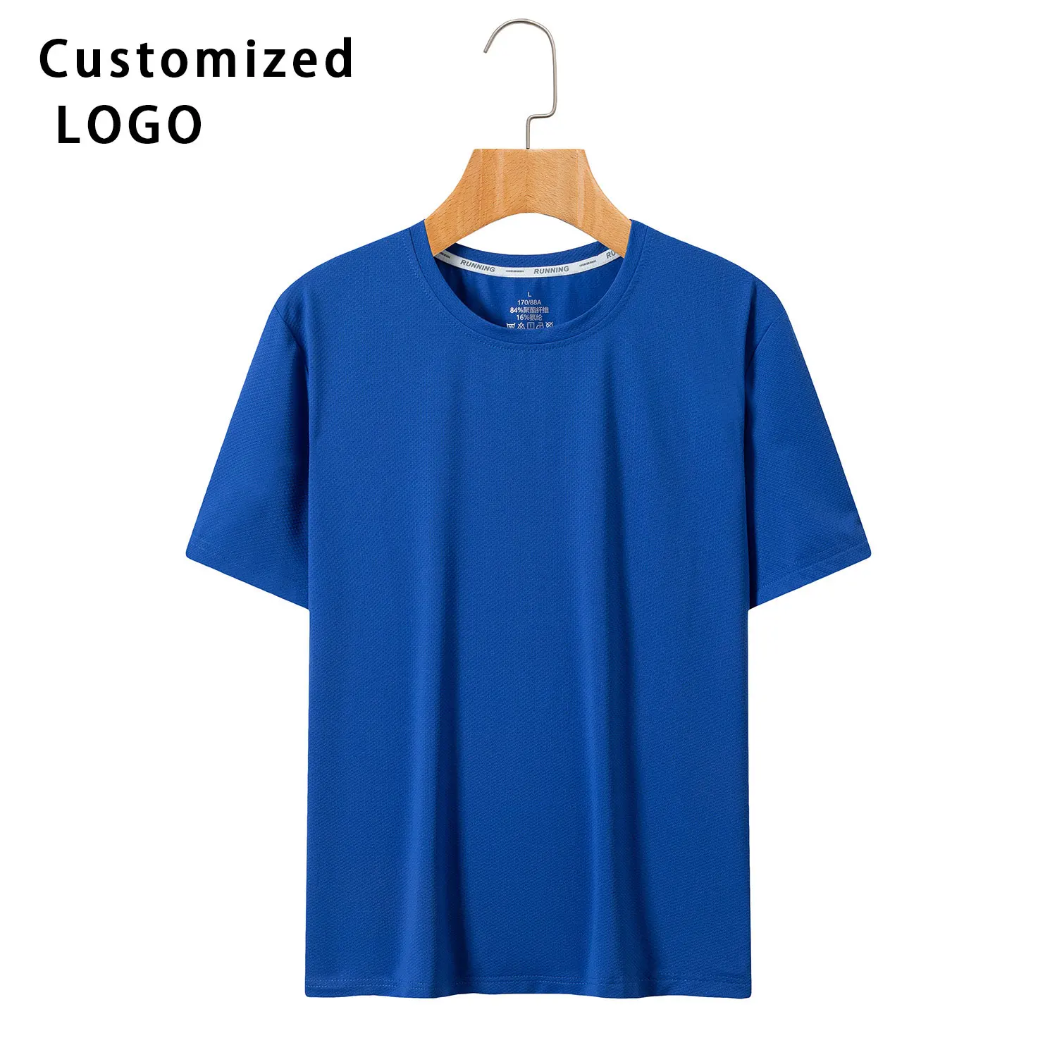 

Мужская и женская спортивная быстросохнущая футболка с логотипом на заказ, топы из полиэстера с круглым вырезом и вышивкой, индивидуальный дизайн
