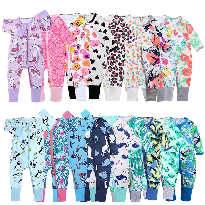 

2023 Милая одежда для маленьких девочек, комбинезоны с мультяшными животными для новорожденных, одежда для сна, весна-осень, Детский комбинез...