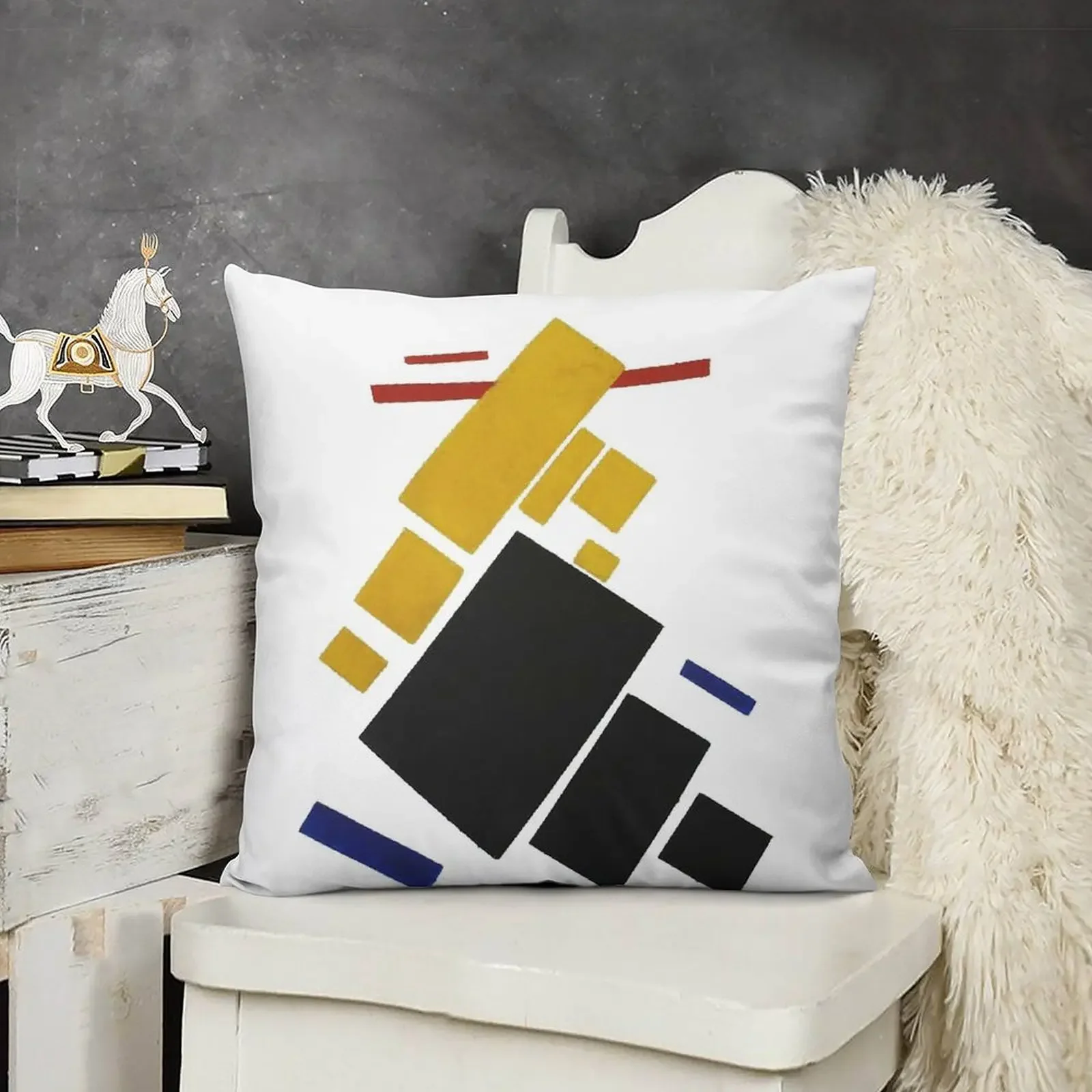 HD - Супрематистская композиция. Летающий самолет Декоративная подушка высокой